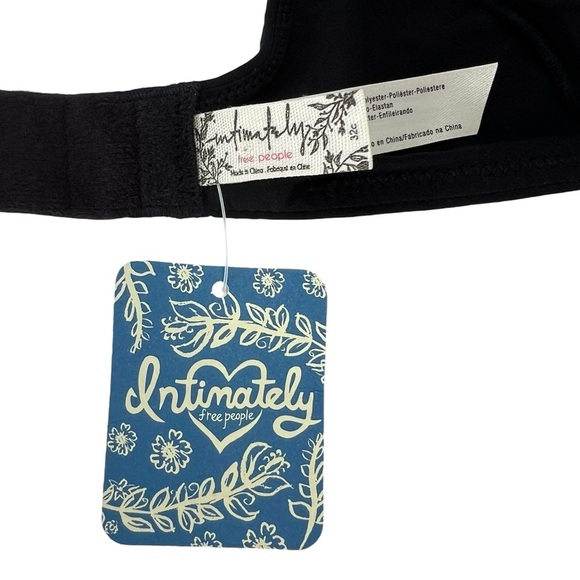 Free People Intimately Underwired Bra Size 32C Black Unlined New NWT - Picture 4 of 6